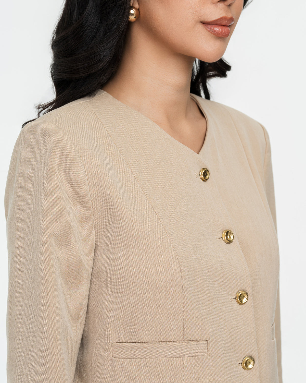 Sienna Cropped V-Neck Jacket