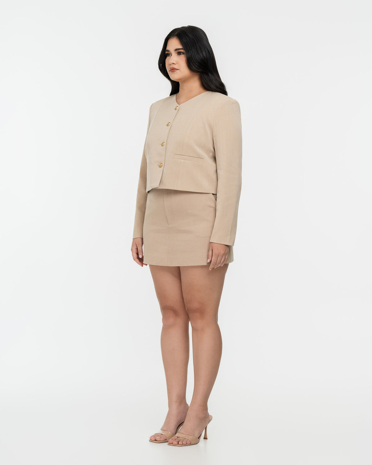 Sienna Cropped V-Neck Jacket