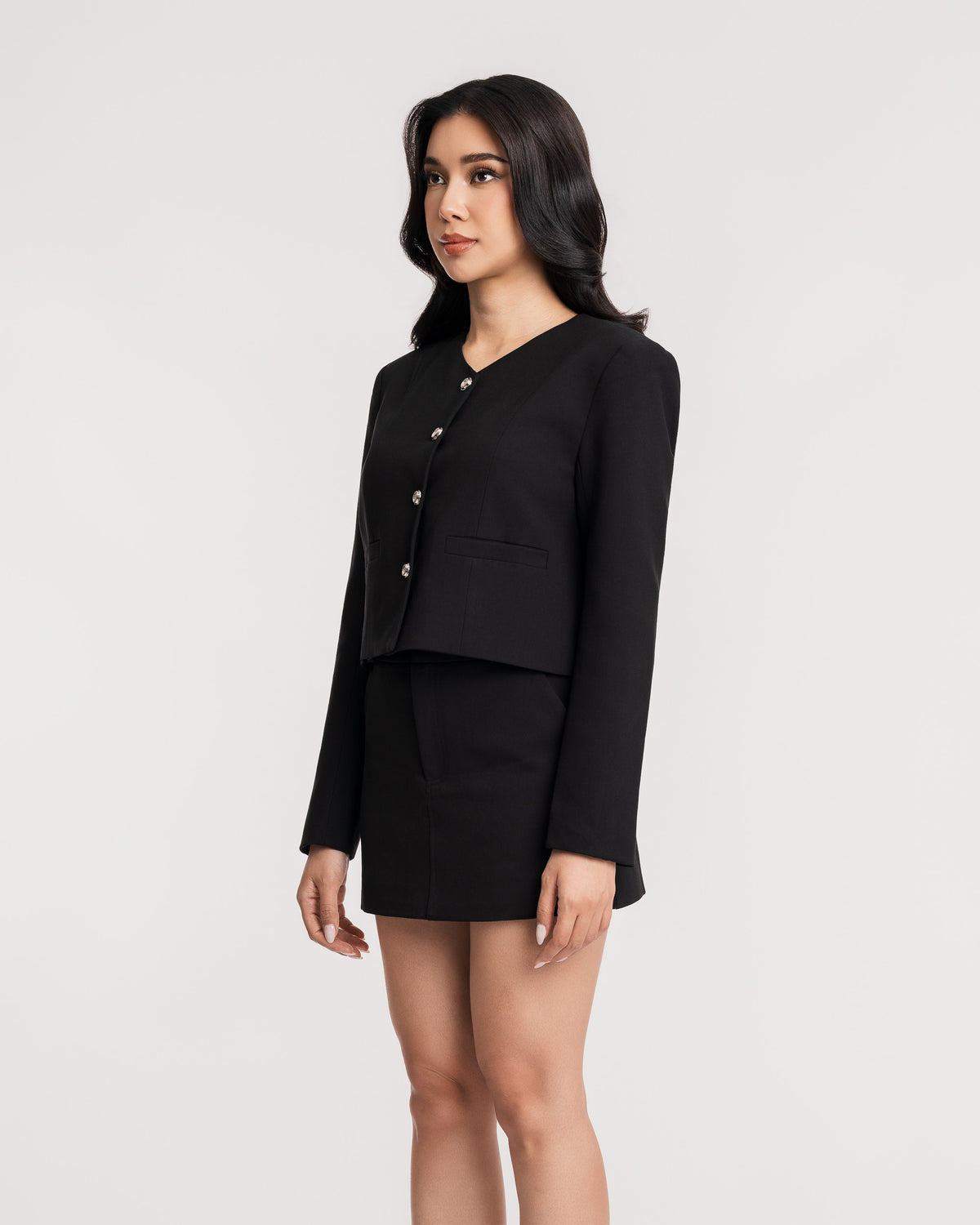 Sienna Cropped V-Neck Jacket