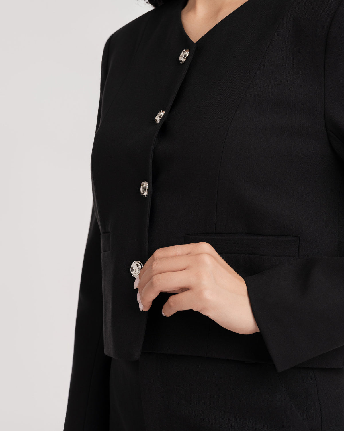 Sienna Cropped V-Neck Jacket