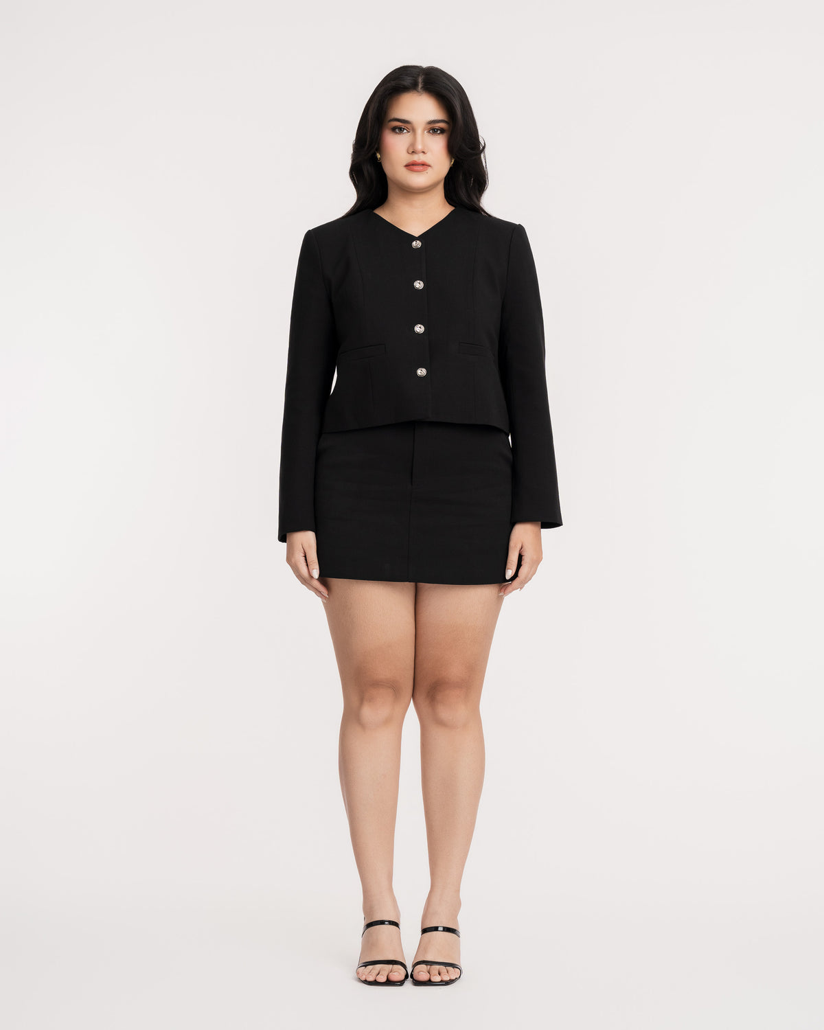 Sienna Cropped V-Neck Jacket