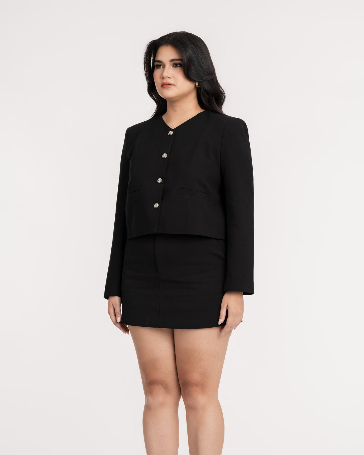 Sienna Cropped V-Neck Jacket