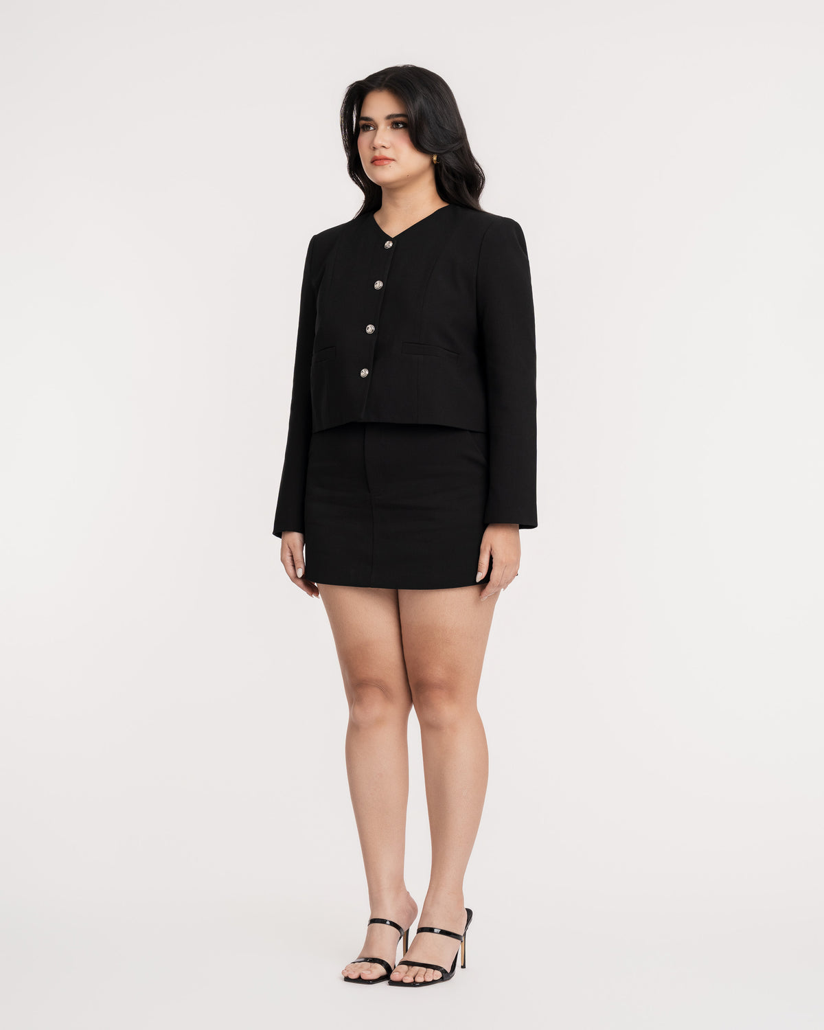 Sienna Cropped V-Neck Jacket