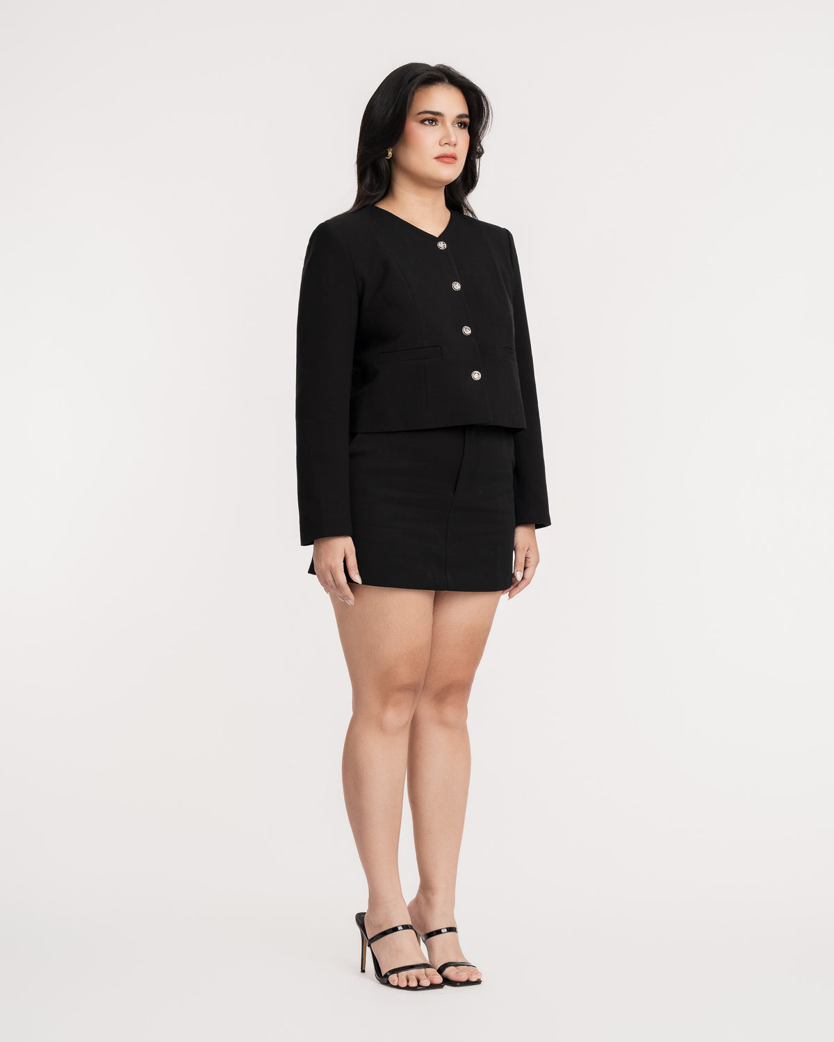 Sienna Cropped V-Neck Jacket