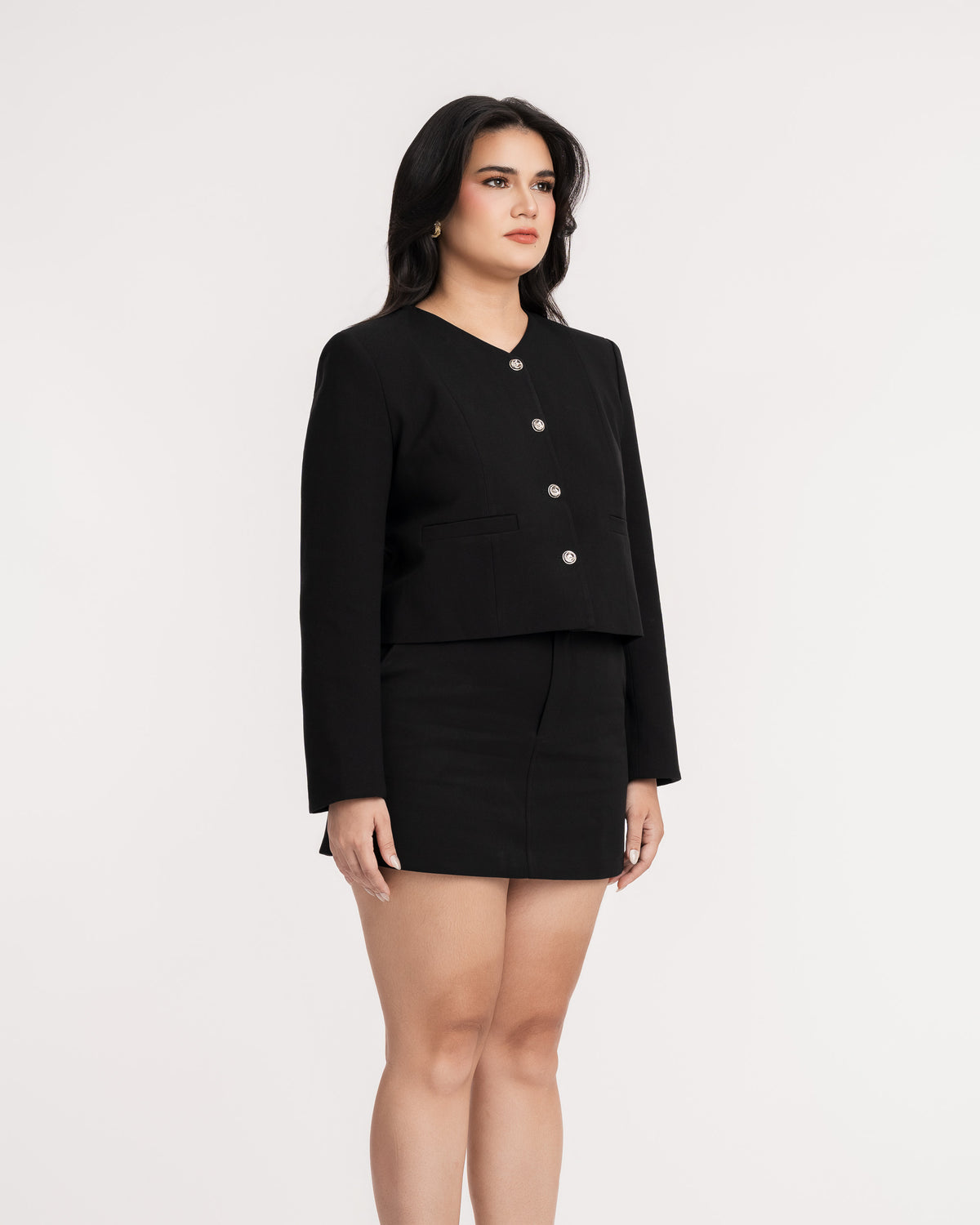 Sienna Cropped V-Neck Jacket