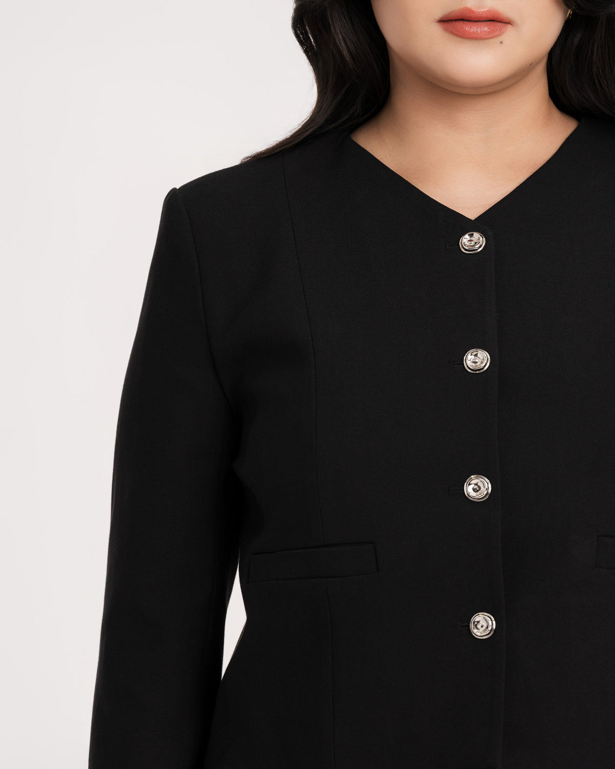 Sienna Cropped V-Neck Jacket