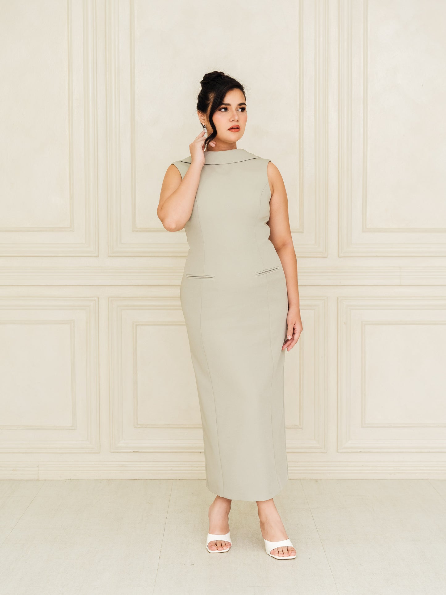 Lorelei Shawl Collar Dress Fleur Elize Lorelei Shawl Collar Dress Fleur Elize