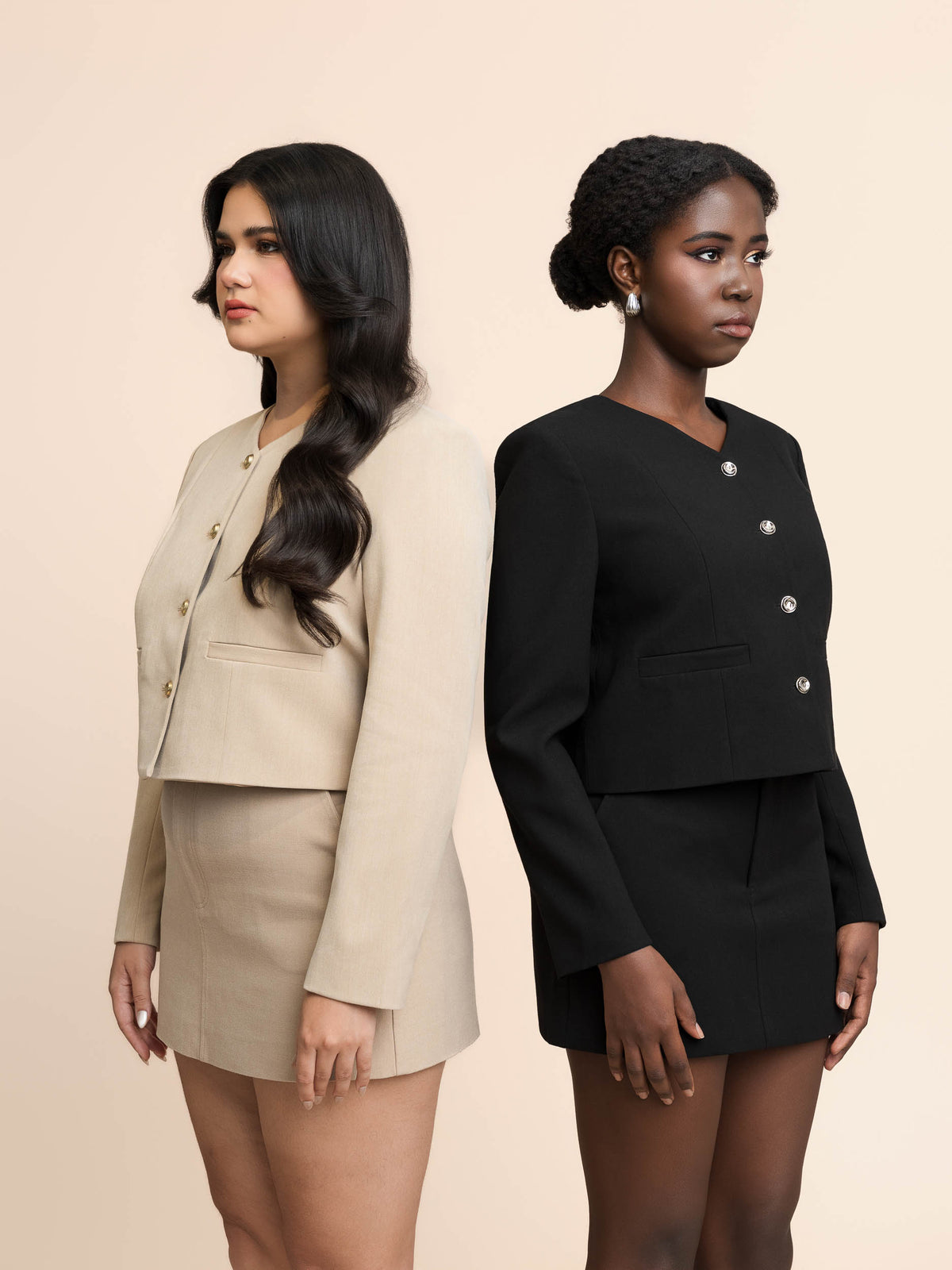 Sienna Cropped V-Neck Jacket
