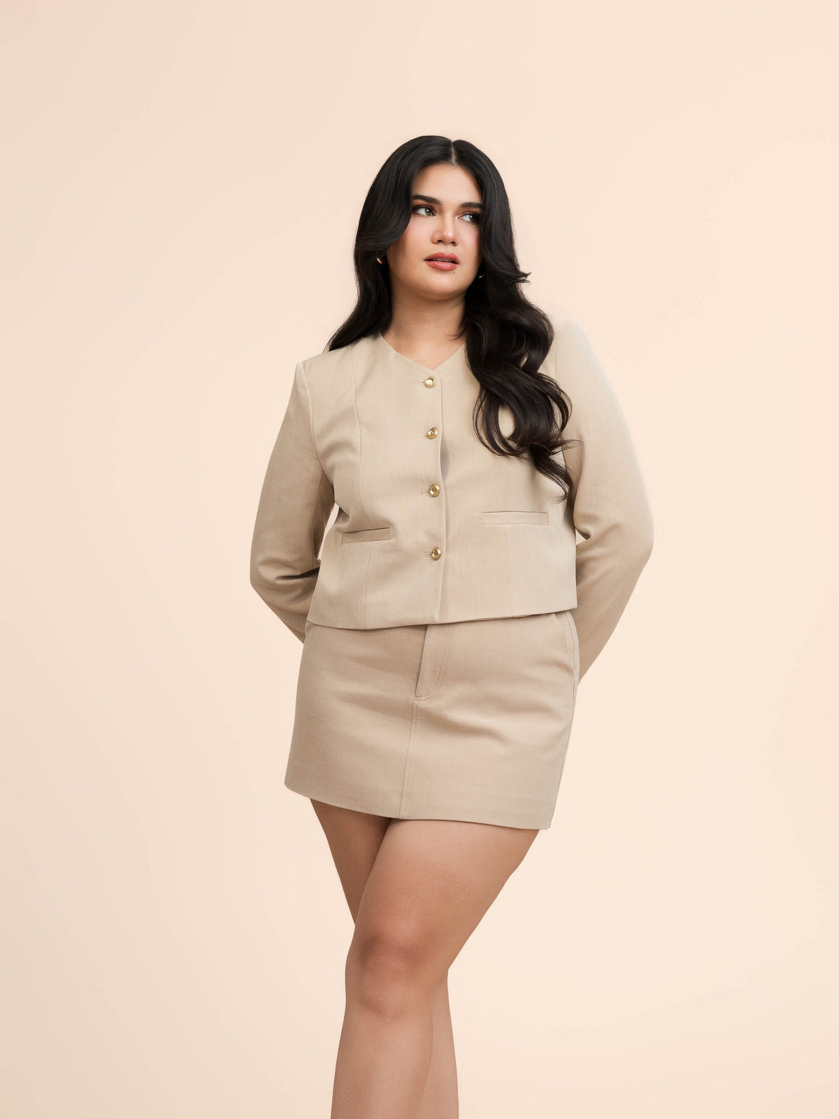 Sienna Cropped V-Neck Jacket