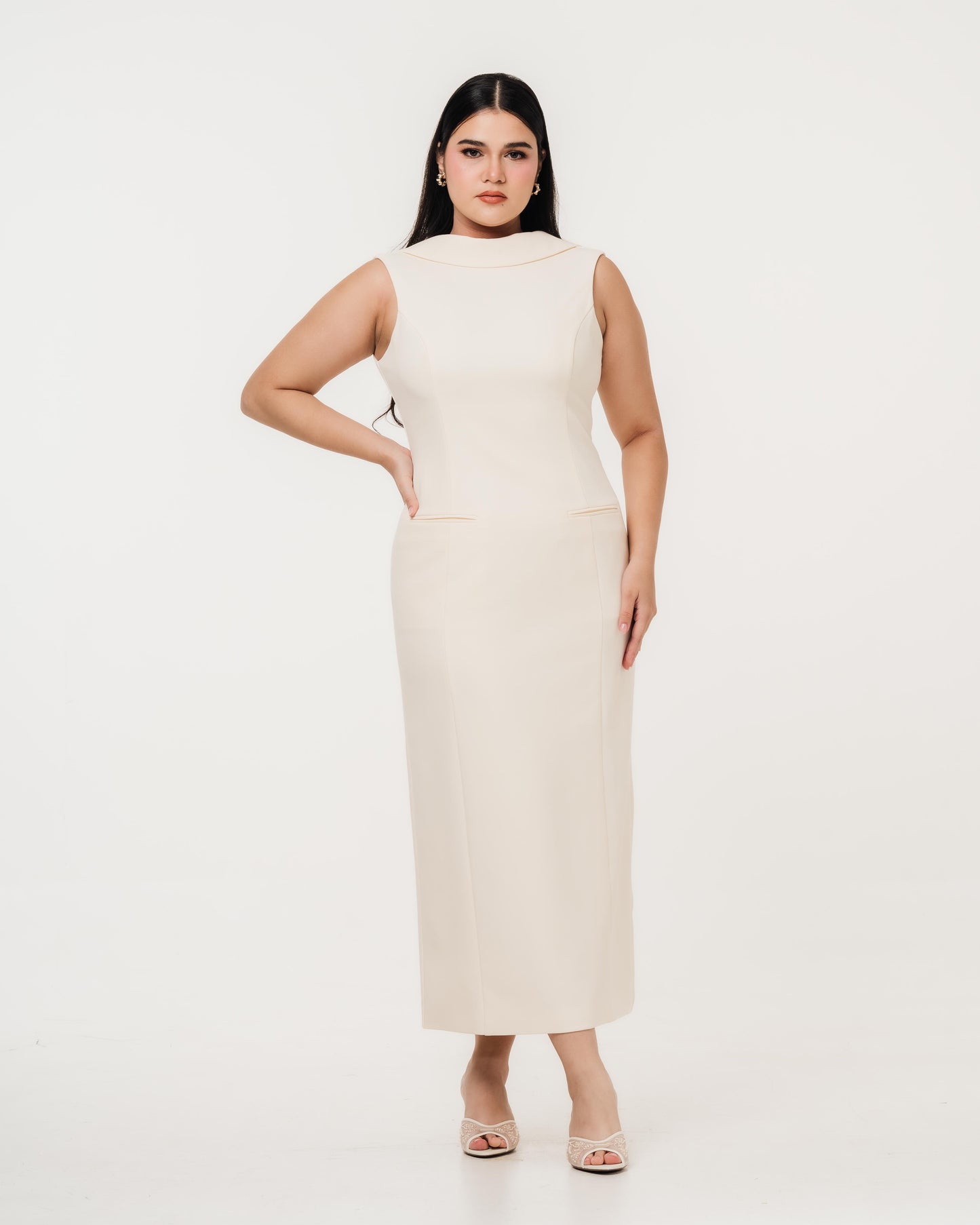 Lorelei Shawl Collar Dress Fleur Elize Lorelei Shawl Collar Dress Fleur Elize