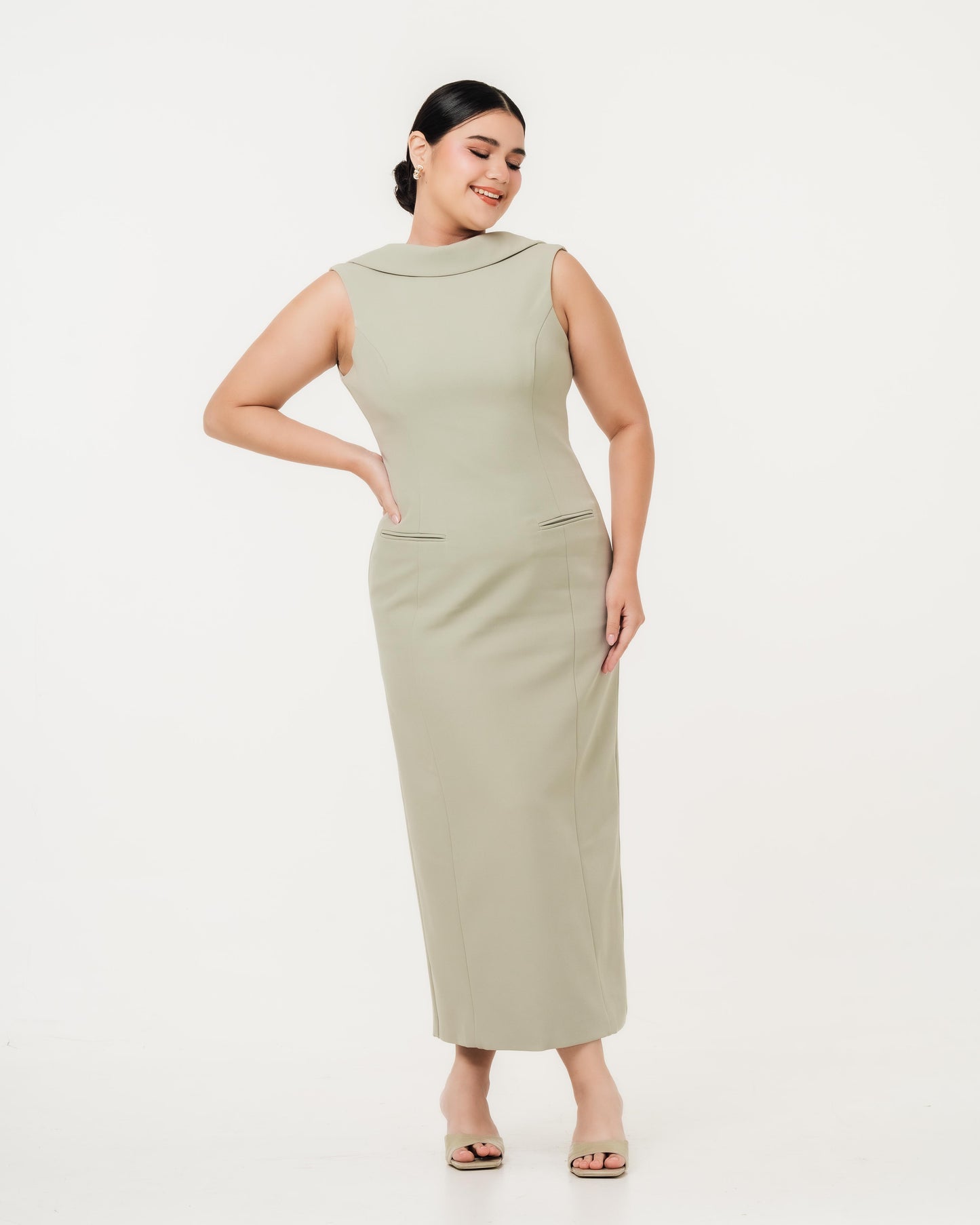 Lorelei Shawl Collar Dress Fleur Elize Lorelei Shawl Collar Dress Fleur Elize