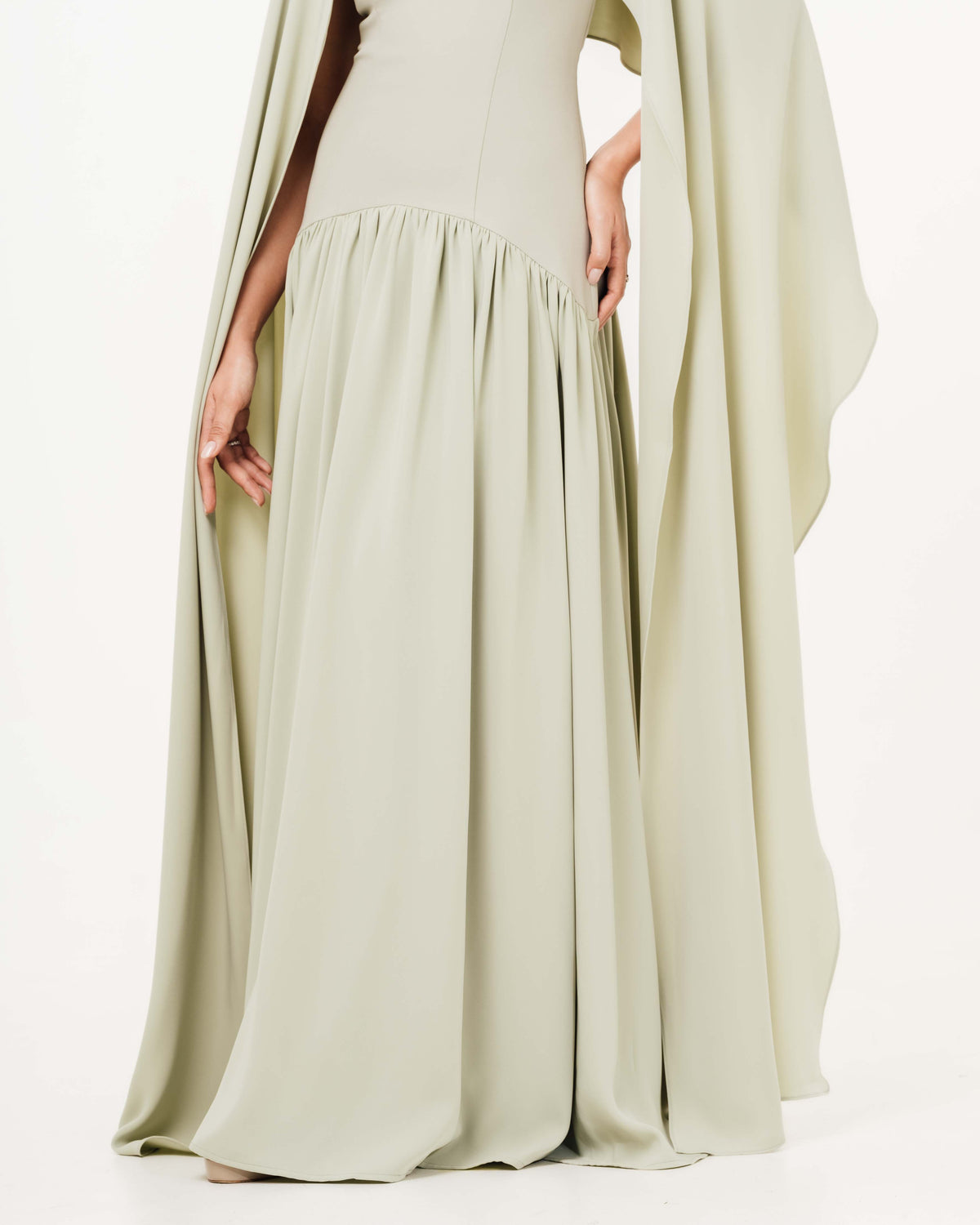 Fleur Elize Isabella sage tube top dress waist detail flattering garden wedding silhouette