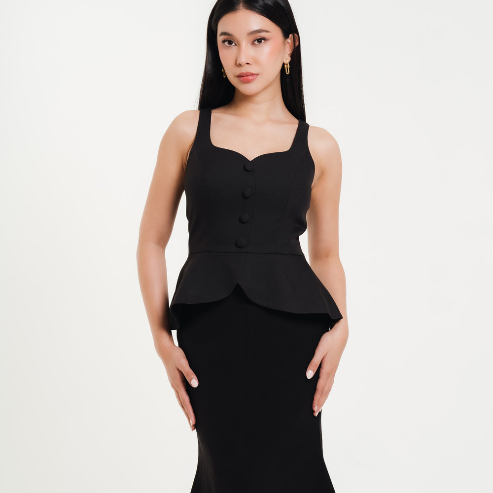 Black Peplum Top