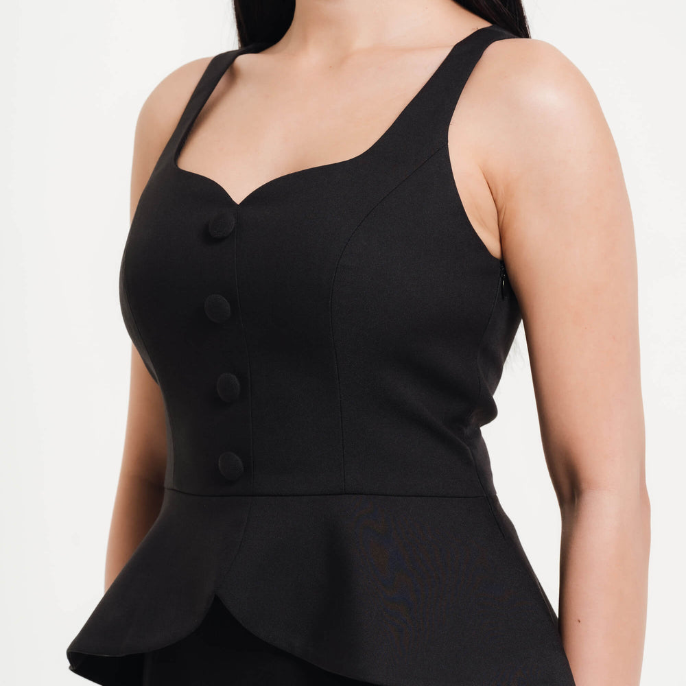 Black Peplum Top