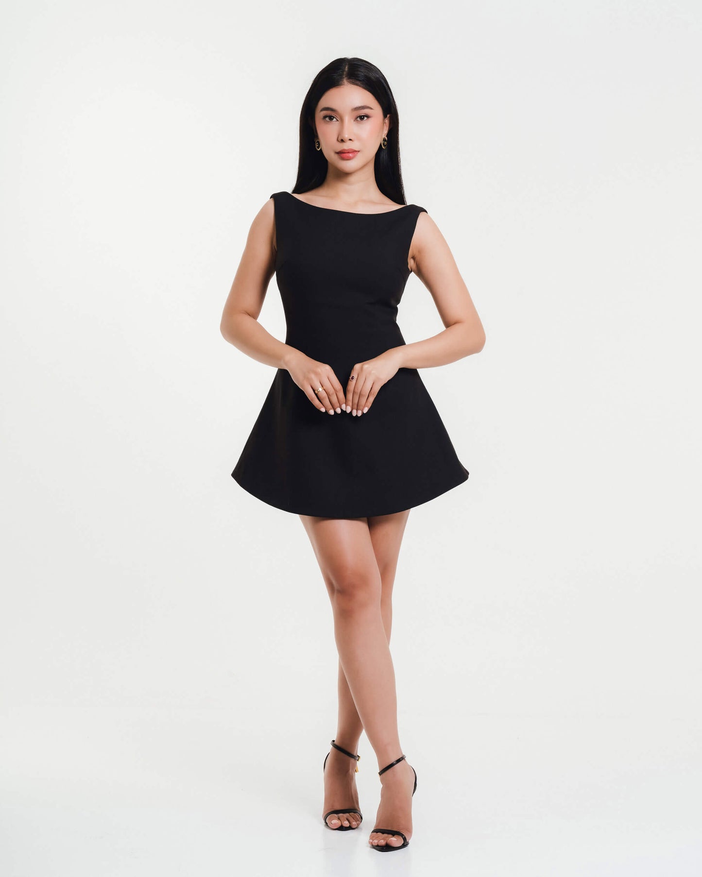 Elisa Boat Neck Mini Dress Fleur Elize Elisa Boat Neck Mini Dress Fleur Elize