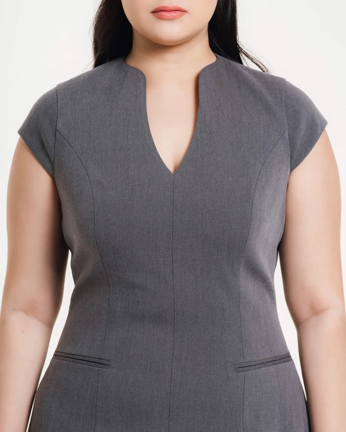 Gray Keyhole Dress